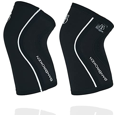 BB BANBROKEN Knieschützer Knie Ärmel 5 mm - Stabilität für die Knie für Crossfit, Gymnastik, Fitness, Gewichtheben, Running. Für Frauen und Männer (2 Einheiten) (Schwarz, S)