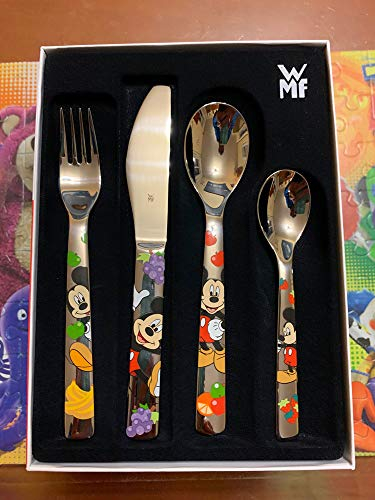 regalo grabado - Cubiertos Infantiles Personalizados Mickey Mouse | WMF, Personalizados con Nombre y Fecha | Acero Inoxidable 18/10 | Ideal para Cumpleaños, Bautizo | Cubiertos para Niños