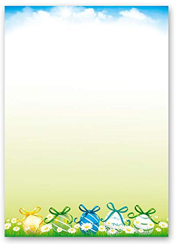 50 Blatt Briefpapier Osterpapier OSTERGARTEN - DIN A4 Format | Paper-Media