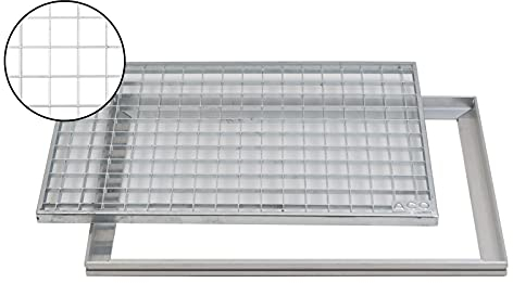 ACO 75x50cm Maschenrost Gitterrost mit ALU Einbaurahmen Zarge Eingangsrost Schuhabstreifer