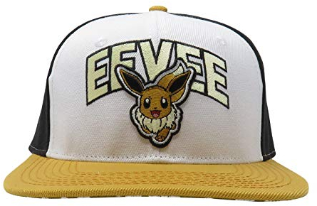 Bioworld Pokemon Eevee bestickte Snapback Cap Mütze Lizenziert Schwarz