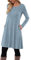 MOLERANI Pulloverkleid für Damen Langarmkleid Damen Knopf Lässiges Tunikakleid mit Taschen Hellblau L