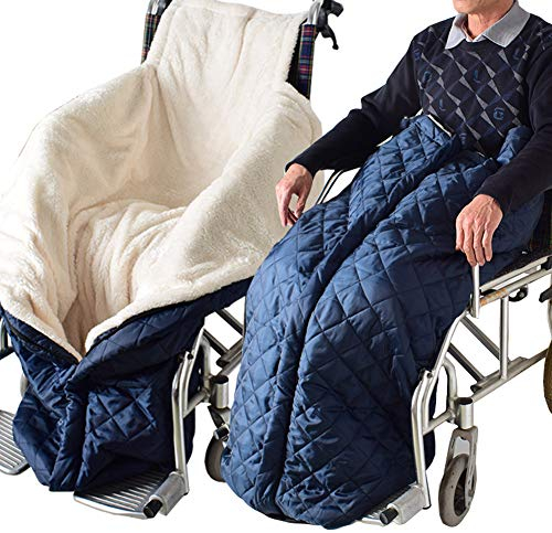 LPRYAO Winddichte Wärme Rollstuhl Decke Beindecke | Rollstuhl Schlupfsack Fusssack Erwachsene | Schlupfsack für Rohlstuhlfahrer | Universelle Passform für Rollstühle (blau)