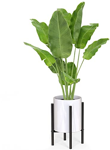 Bomclap Verstellbarer Pflanzenständer, Pflanzenständer aus Metall Moderner Blumentopfhalter für Innen und Außenbereich, Blumentopfständer für 21,5 - 25,5 cm Blumentopf, schwarz