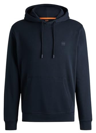 BOSS Mens Wetalk Regular-fit hoodie in cotton terry with logo patch