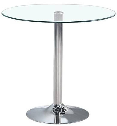 Runder Tisch aus gehärtetem Glas, Kleiner runder Tisch, runder Tisch, Besprechungstisch, Gästetisch, Heim-Esstisch, Couchtisch (Glas)(Size:80 * 80 * 80,Color:Glas)