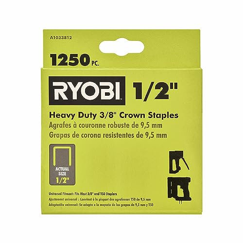 RYOBI 1 250 pièces. Agrafes couronnes robustes 3/8 x 1/2 - A1033812