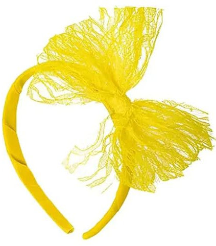 Wambere Serre-tête pour femme avec grand nœud, en dentelle, vintage, bandeau pour cheveux, accessoires de cheveux, pour femmes et filles, à porter au quotidien, jaune
