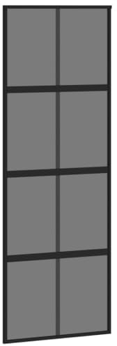 vidaXL Puerta corredera vidrio templado y aluminio negra 76x205 cm
