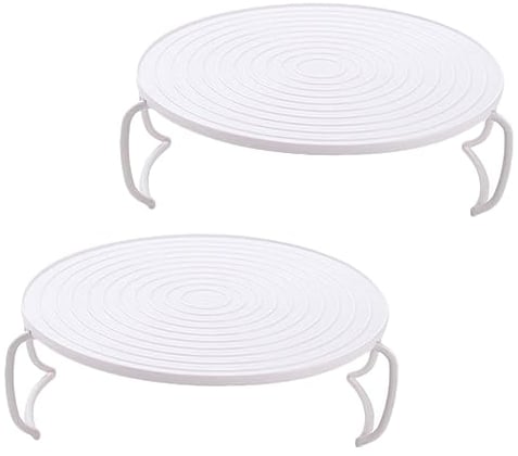 BESTonZON 2 Pièces Étagère Grille à Micro-ondes à L'intérieur Plateau Pour -ondes Avec Poignée Assiettes Micro-ondes Micro- Inverseur Blanche Légume Ustensiles De Cuisson Abdos