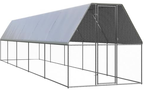 Willood Outdoor-Hühnerkäfig Hühnerstall Freilaufgehege 2x10x2 m Verzinkter Stahl