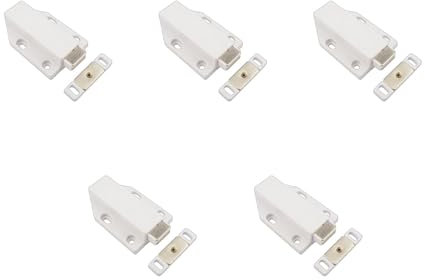 Verrou de placard pour serrure invisible pour meuble ou tiroir avec touche automatique silencieuse pour porte d'armoire, blanc robuste