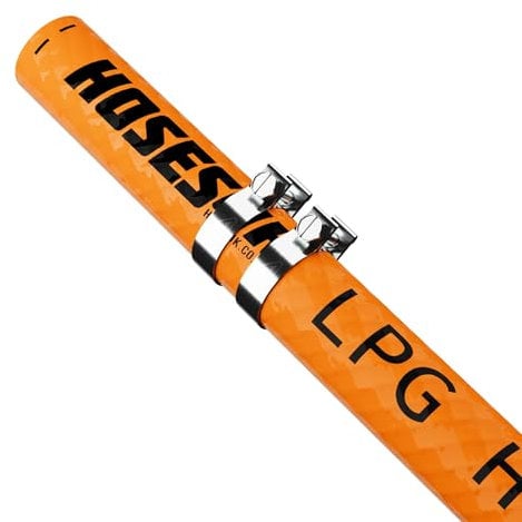 8mm Rubber Gas Butane/Propane LPG Hose Pipe 8mm Internal bore with 2 Clips High Pressure Gas Hose for Caravan, Camping, BBQ 3 Metre