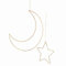 Loberon LED-Leuchtdeko 2er Set Padden, Mond & Stern, Batteriebetrieben, Gemütliche Stimmung, Festliche Dekoration, Kinderzimmer, Eisen, Gold