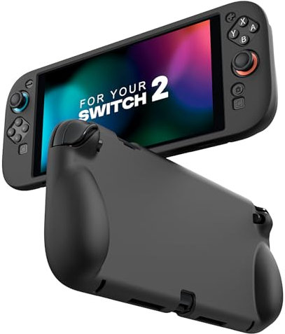 MoKo Silicone Protective Case for Nintendo Switch 2 2025 - Soft Grip Cover with Ergonomic Design, Shock-Absorption & Anti-Scratch Compatible with Nintendo Switch 2, Black
