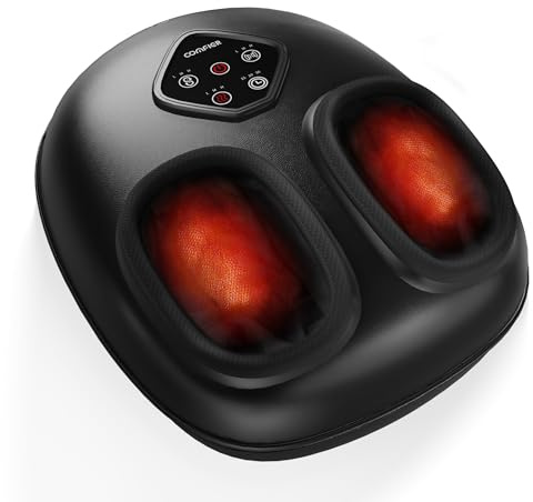 COMFIER Shiatsu Foot Massager with Heat, 4-in-1 Massage Machine Compression | Kneading, Rolling & Heating, Extra Large Foot Fits Up to Size 14, Birthday Gifts for Women Men, Home Office Use