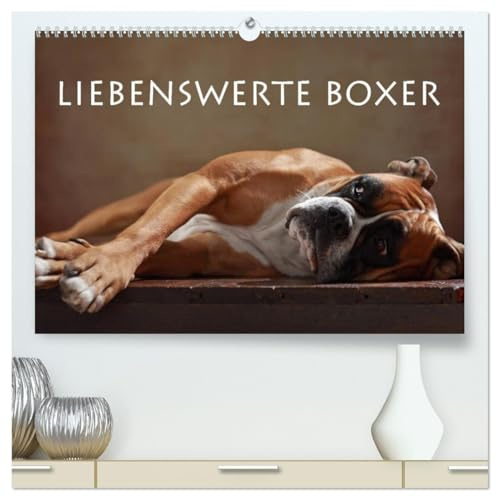 Liebenswerte Boxer (hochwertiger Premium Wandkalender 2026 DIN A2 quer), Kunstdruck in Hochglanz: Liebenswerte Boxer im Portrait (CALVENDO Tiere)