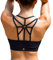YIANNA Damen Sport BH Ohne Buegel Bequem Bustier Elastizität Fitness Yoga Sports Bra Crop Top mit Abnehmbare Gepolstert Schwarz,YA139 Size L