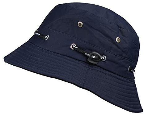 TOUTACOO, Bob d'Été Toutes Saisons, Chapeau de Soleil Forme Bob, Réglable, Uni Sport - Mixte - Bleu Marine