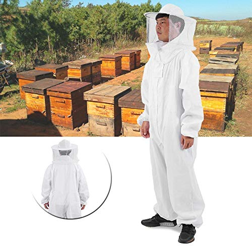Imkerei Anzug Schutzbekleidung mit Schleier Bienenzucht Langen Handschuhen Anti-Moskito Werkzeuge Zubehör Imkerei Ausrüstung für Mann Frauen Professionell(L)