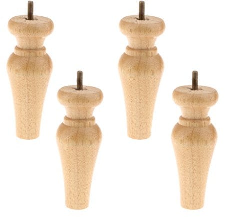 Wood Sofa Legs Set of 4-6 Inch Replacement Wooden Furniture Feet Leg for Couch Chair