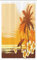 ABAKUHAUS Surfen Schmaler Duschvorhang, Surfer-Tropische Landschaft, Badezimmer Deko Set aus Stoff mit Haken, 120 x 180 cm, Gelb Braun Orange