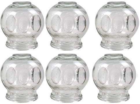 Lot de 6 ventouses en verre Ø 9 cm Hauteur 10 cm Ventouses en verre (ventouses de feu) Massage sous vide Diamètre 9 cm