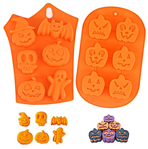 2 Pièces Moulle Silicone Patisserie, Moules Gateaux Halloween,Moulle Halloween Silicone,Halloween Citrouille Gateaux Silicone Moule,AntiadhéSif Moules En Silicone Pour Muffins, Pumpkin Moule Muffin