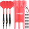 CyeeLife 18 Gr. Soft Dartpfeile mit Dart case und Zusätzliche Dart Spitzen (Rot)