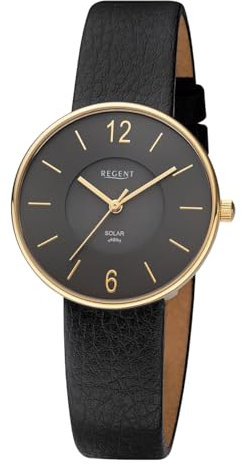 REGENT Damen-Uhren Analog Solar One Size Schwarz 32020783