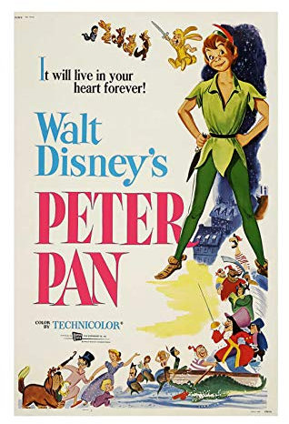 Spiffing Prints Walt Disney Peter Pan 1953 – klein – matt – gerahmt – Werbe-Kunstdruck-Poster