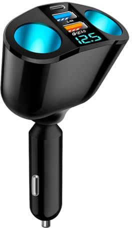 OXNSHEJW Car Charger Adapter, USB Car Charger 12V-24V/120W Quick Car Cigarette Lighter Splitter Double Chargers Adapter for Smart Phones GPS Vehicle Devices