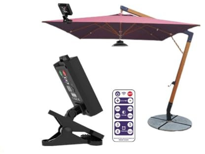 CTDWNT Luci Solari per Ombrellone da Esterno - Impermeabili, LED a Energia Solare per Patio, Tenda da Spiaggia, Campeggio (Temperatura a Tre Colori)