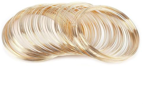 Memory Wire 100 lazos de 0,6 mm pulsera de alambre de memoria de alambre de memoria de acero para manualidades, alambre de aluminio, círculos para fabricación de pulseras, fabricación de joyas,