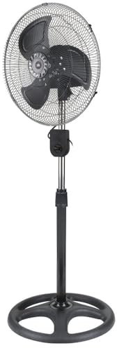 Brightium Ventilador de pie 100W con oscilación y altura ajustable, ideal para refrescar espacios y mejorar la circulación del aire.