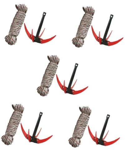 5 Sätze Faltbares Werkzeug zur Entfernung von Wasserpflanzen Aquatic Rake mit Ergonomischem für Effizientes Jäten Teichen und Schwimmbädern Seil Zufällig Zufällige