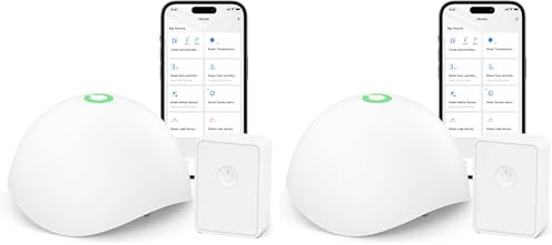 meross Smart Water Detector with Hub, Smart Water Alarm with App Alert, Water Leak Detector Replaceable Batteries, Wireless Flood Sensor, Interlinked, Apple HomeKit Supported, IP67 (Pack of 2)