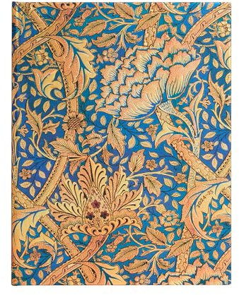 Paperblanks 18-Monatskalender 2025, Morris Windstoß, Ultra, Vertikal, Elastikband-Verschluss
