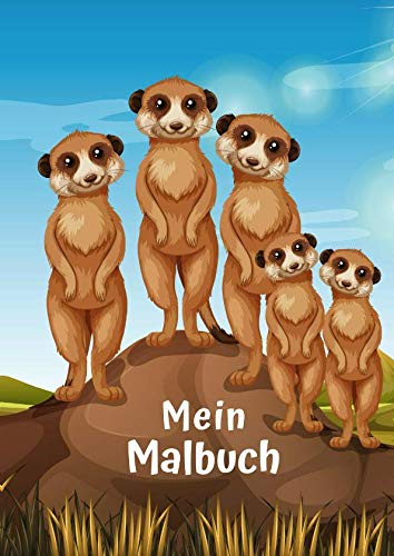 Mein Malbuch: Motiv Erdmännchen No. 1 | DIN A4 | Blanko | Geschenkidee