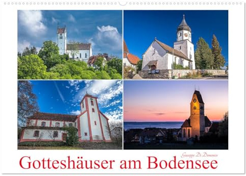 Gotteshäuser am Bodensee (Wandkalender 2026 DIN A2 quer), CALVENDO Monatskalender: Stadt- und Dorfkirchen am Bodensee (CALVENDO Orte)