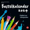 Bastelkalender 2024 schwarz klein. Blanko-Kalender zum Basteln und Verschenken mit extra Titelblatt für eine persönliche Gestaltung. Foto- und Bastelkalender 2024. Quadratisch 17 x 17 cm.