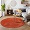 SIMPEX Flauschiger Teppich Wohnzimmer Schlafzimmer Läufer Flur Esszimmer Küchenteppich Hochflor Einfarbig Modernes Design 30 mm Florhöhe Kuschelweich, Terrakotta, 160 cm Rund