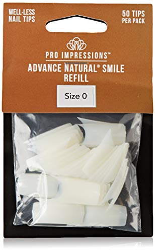Pro Impressions Advance Natural Smile 50 Nail Tips, Size 0