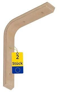 Velano Winkel Regalhalterung - Regalwinkel - Regalträger Holz 15cm Regalbodenträger - Wandregal Halterung - Konsole Holz - Regalhalter - Regalkonsole - Regalsystem, Wandkonsole WDG - 200x150
