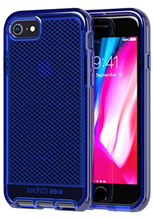 Tech21 Schutzhülle für iPhone 7/8 mit Technologie flexshock blau Nacht Motiv Evo Check