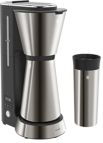 WMF Küchenminis Aroma - Cafetera con termo, 5 tazas, cafetera de filtro, taza térmica para llevar de 350 ml, 870 W, temporizador de 24 horas, apagado automático gris