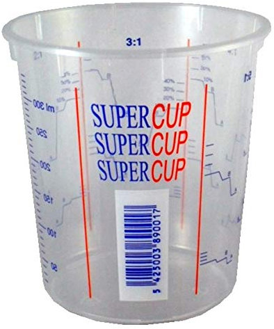 400ml Clear Plastic Mixing Cup (Calibrated to 340ml) - 50pk - No Lids…