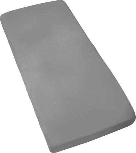 REDBEST Jersey- Stretch Kinder- Spannbettlaken San Francisco 100% Baumwolle, grau Größe 60x120 cm - 70x140 cm - weiche Qualität, bügelfrei, Rundumgummi, bis 12 cm Höhe