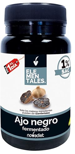 Novadiet - ELEMENTALETAL SVART BERMENTERAD vitlök kapslar med svart vitlök - livsmedelstillskott - för kardiovaskulär hälsa och kontroll av glukosnivåer - 30 vegetabiliska kapslar