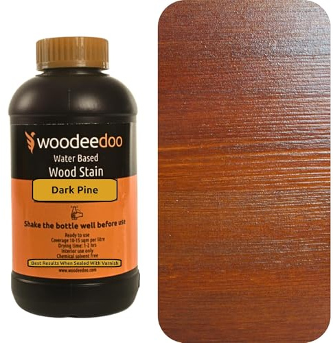 WooDeeDoo Water Based Wood Stain | Wood Dye | Ready to Use | Environmentally Friendly | Solvent Free | Odour Free | 200 ml | Dark Pine